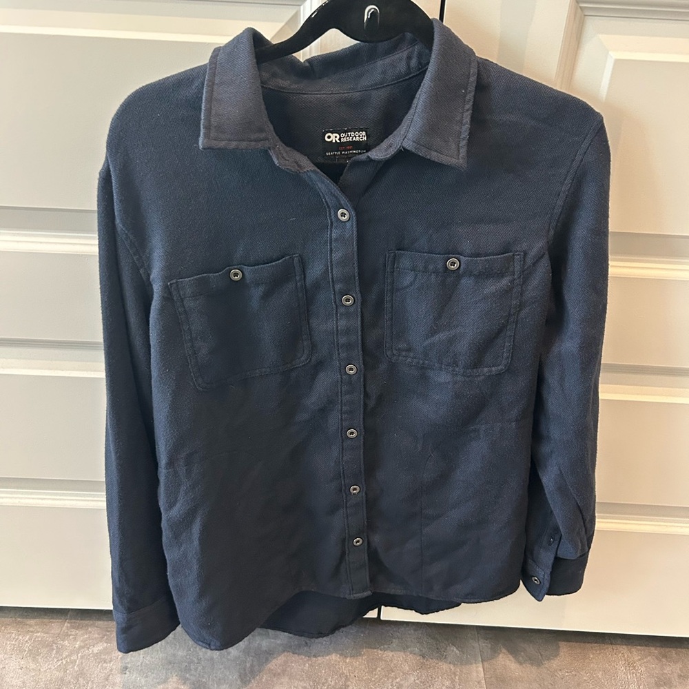 Outdoor Research Feedback Flannel Women's Shirt Blue Medium - Picture 2 of 5